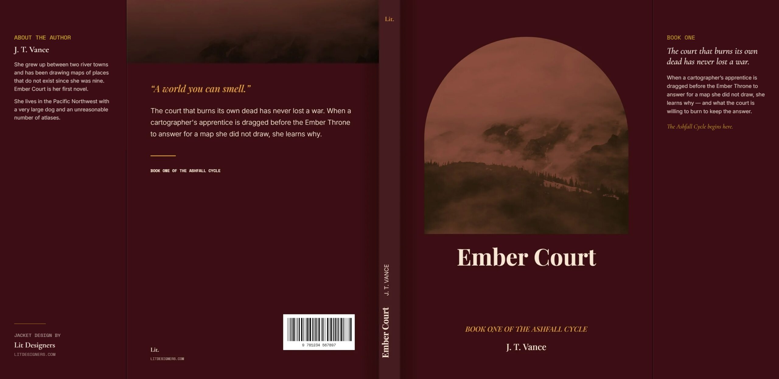 Hardcover edition of the sample title Ember Court