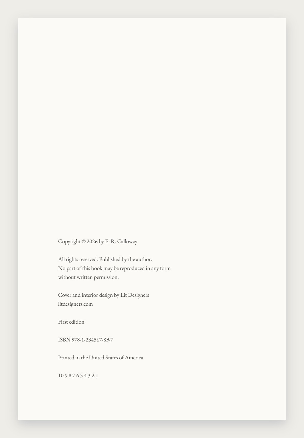 Copyright page