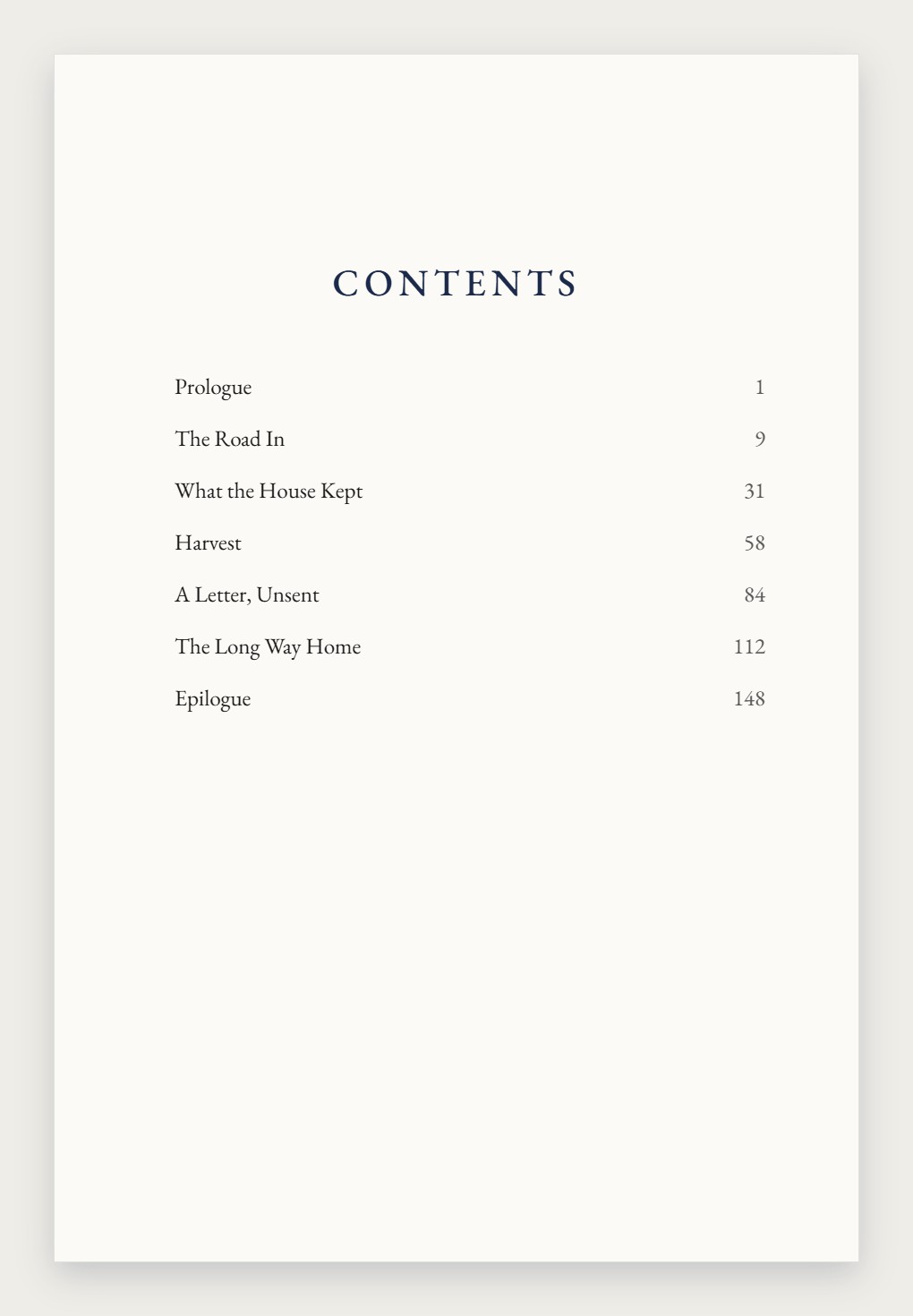 Table of contents